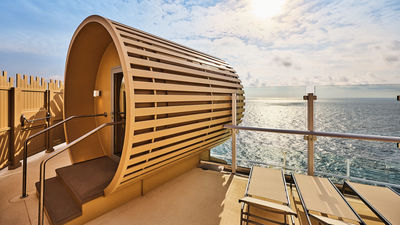 Fass-Sauna auf der Mein Schiff Relax